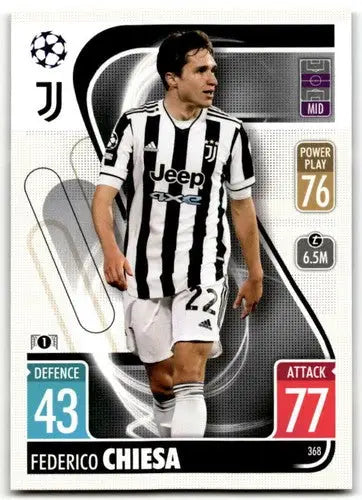Federico Chiesa trading card from 2021-22 Topps Match Attax UEFA Champions League original gloss