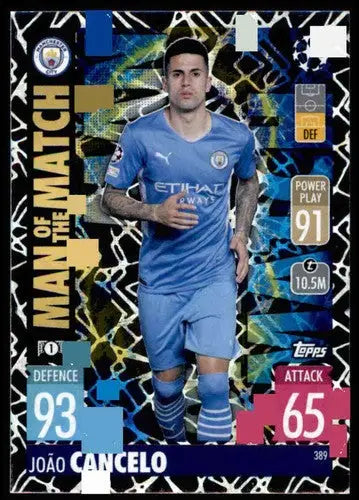 Joao Cancelo trading card from 2021-22 Topps Match Attax UEFA Champions League series