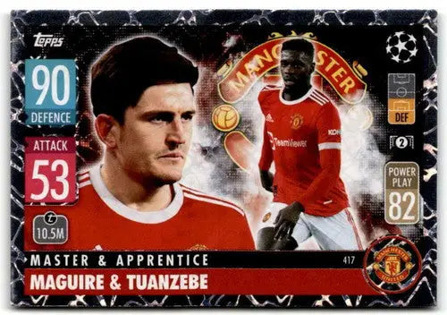 Manchester United trading card from Topps Match Attax featuring Harry Maguire UEFA Champions League