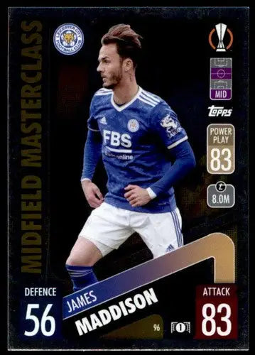 Original gloss James Maddison trading card from Topps Match Attax UEFA Champions League