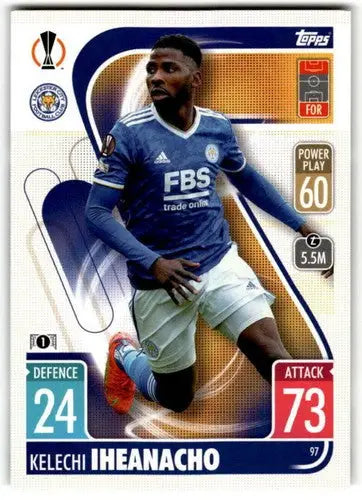 2021-22 Topps Match Attax UEFA Champions League #97 Kelechi Iheanacho N ID:41665 - Soccer Card Single
