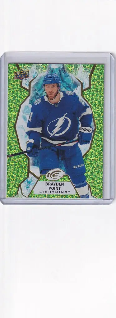 Hockey trading card of Brayden Point in Tampa Bay Lightning uniform, Upper Deck Ice