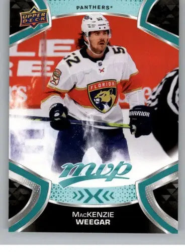 Hockey trading card featuring MacKenzie Weegar of the Florida Panthers from Upper Deck MVP series
