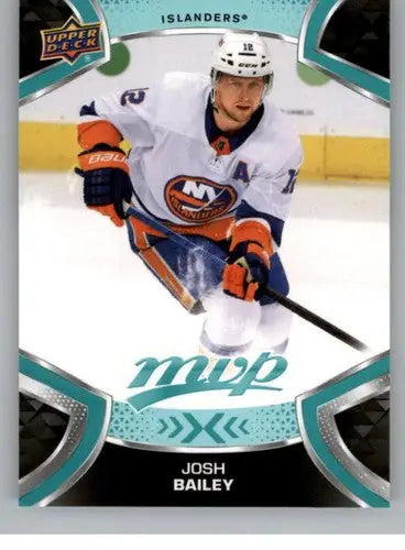 Josh Bailey hockey card from 2021 22 Upper Deck MVP featuring original gloss and Simply Sandoval