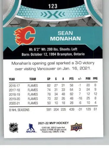 2021-22 Upper Deck MVP #123 Sean Monahan NM-MT Flames ID:39404 - Hockey Card Single