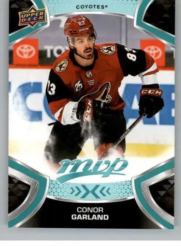 Hockey trading card of Conor Garland from 2021-22 Upper Deck MVP with original gloss