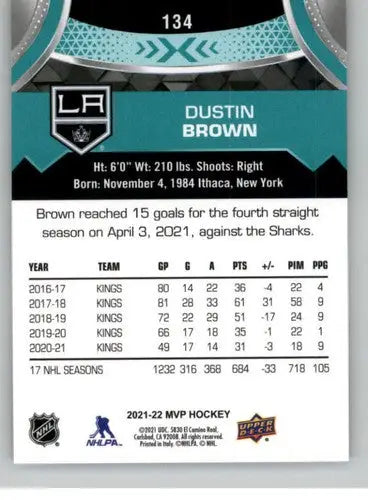 2021-22 Upper Deck MVP #134 Dustin Brown NM-MT Kings ID:39409 - Hockey Card Single