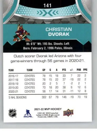 2021-22 Upper Deck MVP #141 Christian Dvorak NM-MT ID:39415 - Hockey Card Single