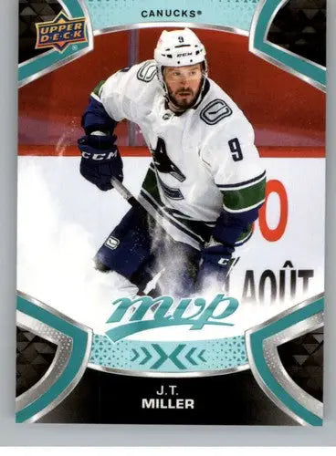 J.T. Miller hockey card from 2021-22 Upper Deck MVP with original gloss and simply sandoval