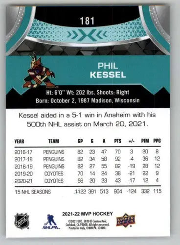 2021-22 Upper Deck MVP #181 Phil Kessel NM-MT ID:39434 - Hockey Card Single