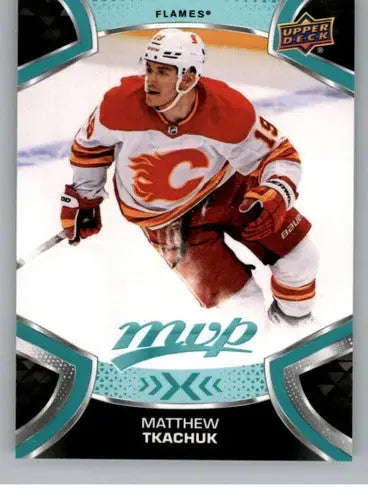 2021-22 Upper Deck MVP Matthew Tkachuk Flames hockey card in original gloss sports cards