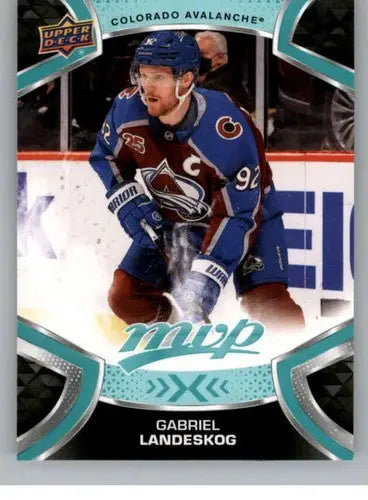 Gabriel Landeskog hockey card from 2021-22 Upper Deck MVP featuring original gloss style