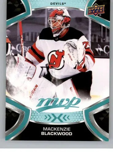Original gloss Mackenzie Blackwood hockey card from 2021-22 Upper Deck MVP series
