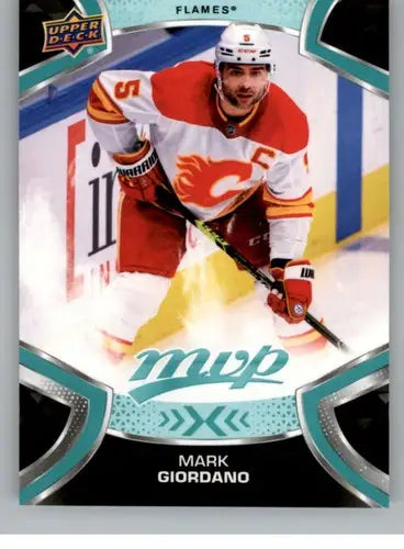 Original gloss Mark Giordano Flames hockey card from 2021-22 Upper Deck MVP Simply Sandoval