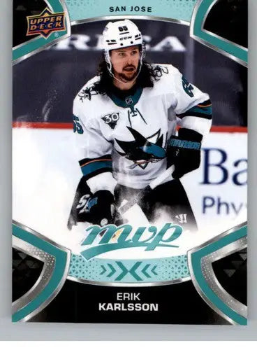 Original gloss 2021-22 Upper Deck MVP Erik Karlsson Sharks hockey card in NM-MT condition