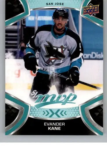 Evander Kane hockey card from 2021-22 Upper Deck MVP with original gloss and Sharks