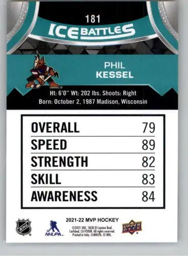2021-22 Upper Deck MVP Ice Battles #IB-181 Phil Kessel NM-MT - Hockey Card Single