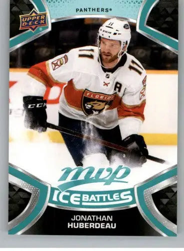 Hockey trading card featuring Jonathan Huberdeau in Florida Panthers jersey from Upper Deck MVP