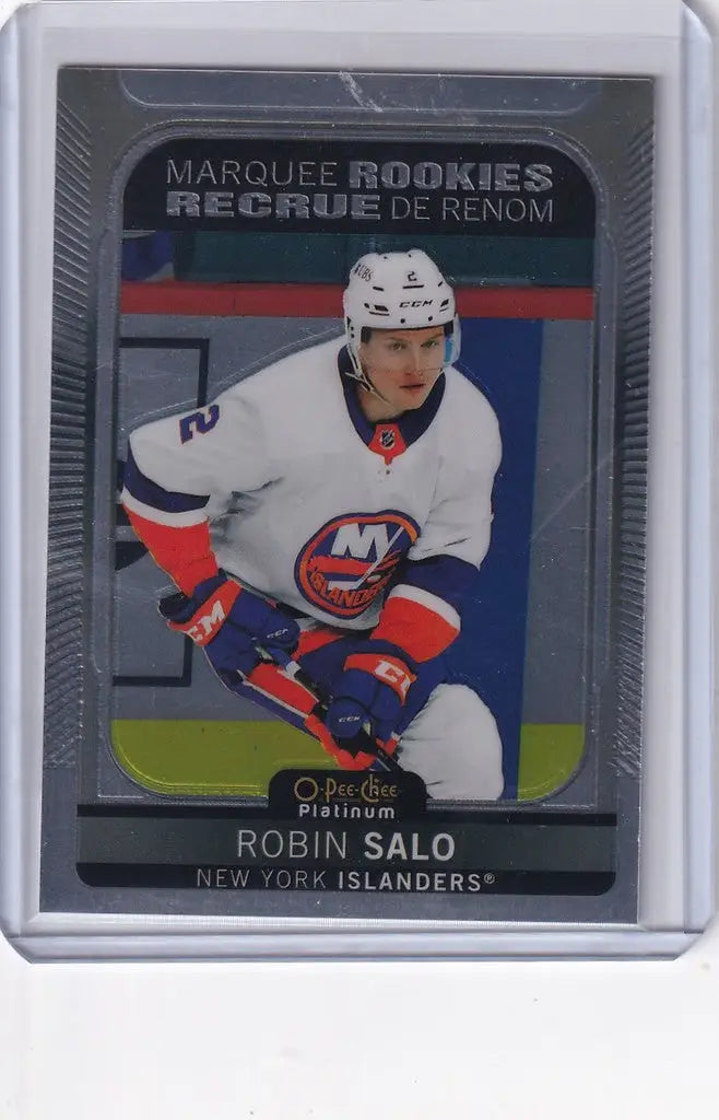 Hockey trading card of Robin Salo from the New York Islanders in Upper Deck OPC Platinum Rookie