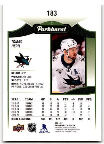 2021-22 Upper Deck Parkhurst Tomas Hertl Sharks hockey card NM-MT