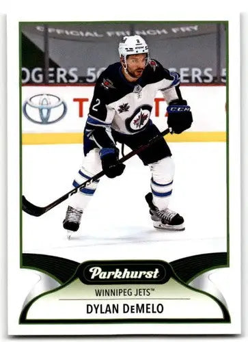 Hockey trading card from 2021-22 Upper Deck Parkhurst featuring Dylan DeMelo Jets