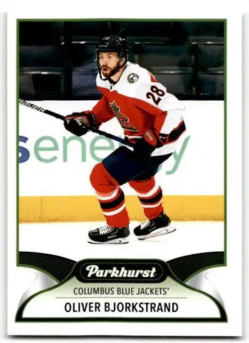 Hockey trading card 2021-22 Upper Deck Parkhurst Oliver Bjorkstrand Blue Jackets