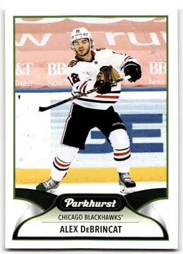 Upper Deck Parkhurst Alex DeBrincat hockey card from 2021-22 series