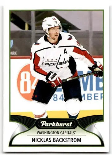 Original gloss hockey card of Nicklas Backstrom from 2021-22 Upper Deck Parkhurst collection