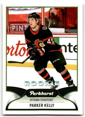 Parker Kelly hockey card from 2021-22 Upper Deck Parkhurst Rookie Senators
