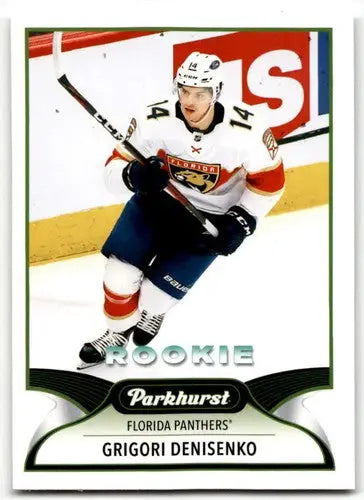 Original gloss 2021-22 Upper Deck Parkhurst Grigori Denisenko rookie hockey card