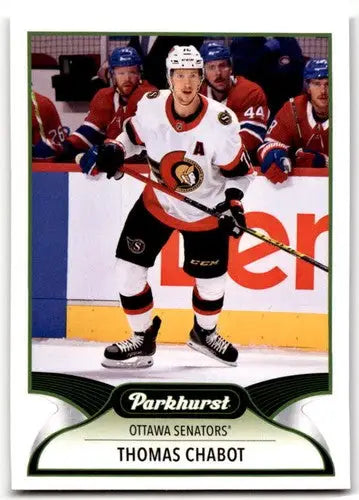 Hockey trading card from 2021-22 Upper Deck Parkhurst featuring Thomas Chabot Senators