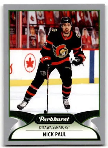 Original gloss 2021-22 Upper Deck Parkhurst Silver Border Nick Paul hockey card