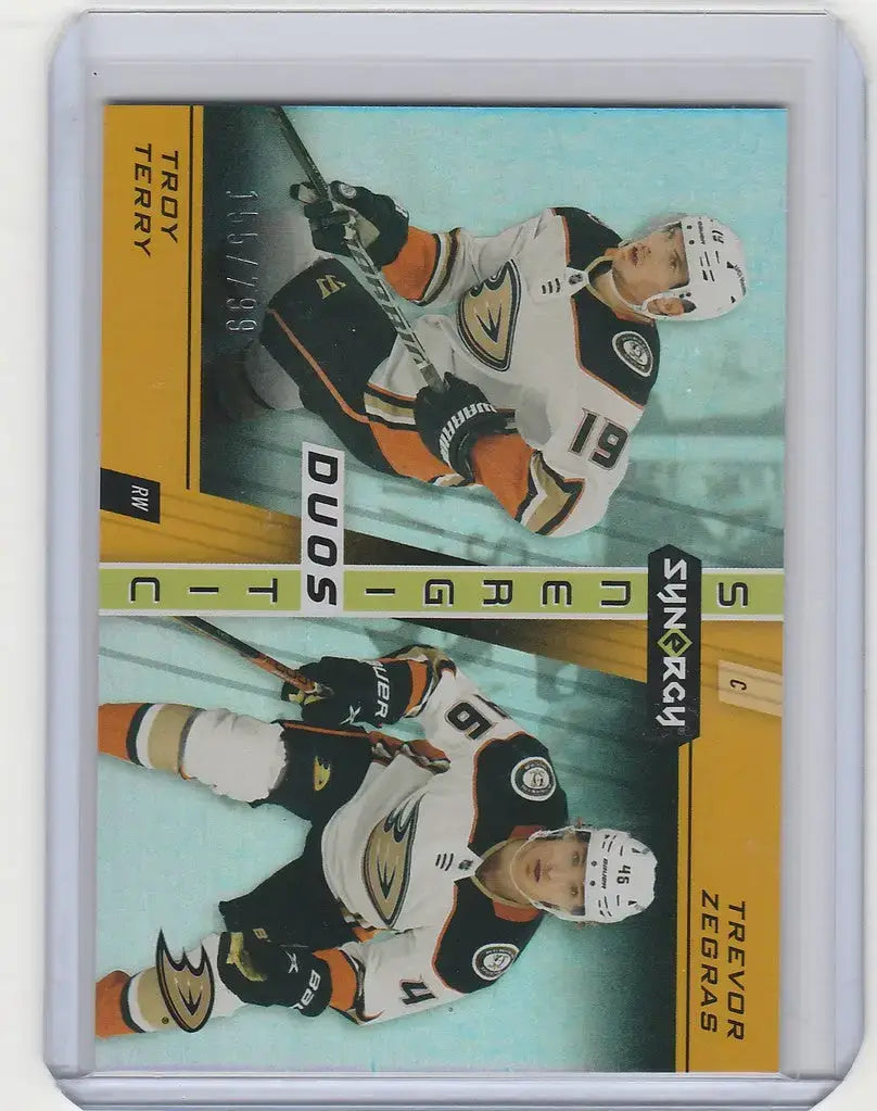 2021-22 Upper Deck Synergy Duos #SD16 Tory Terry Trevor Zegras Ducks 155/799