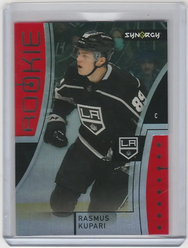Hockey trading card of Rasmus Kupari Kings from Upper Deck Synergy Red Parallel