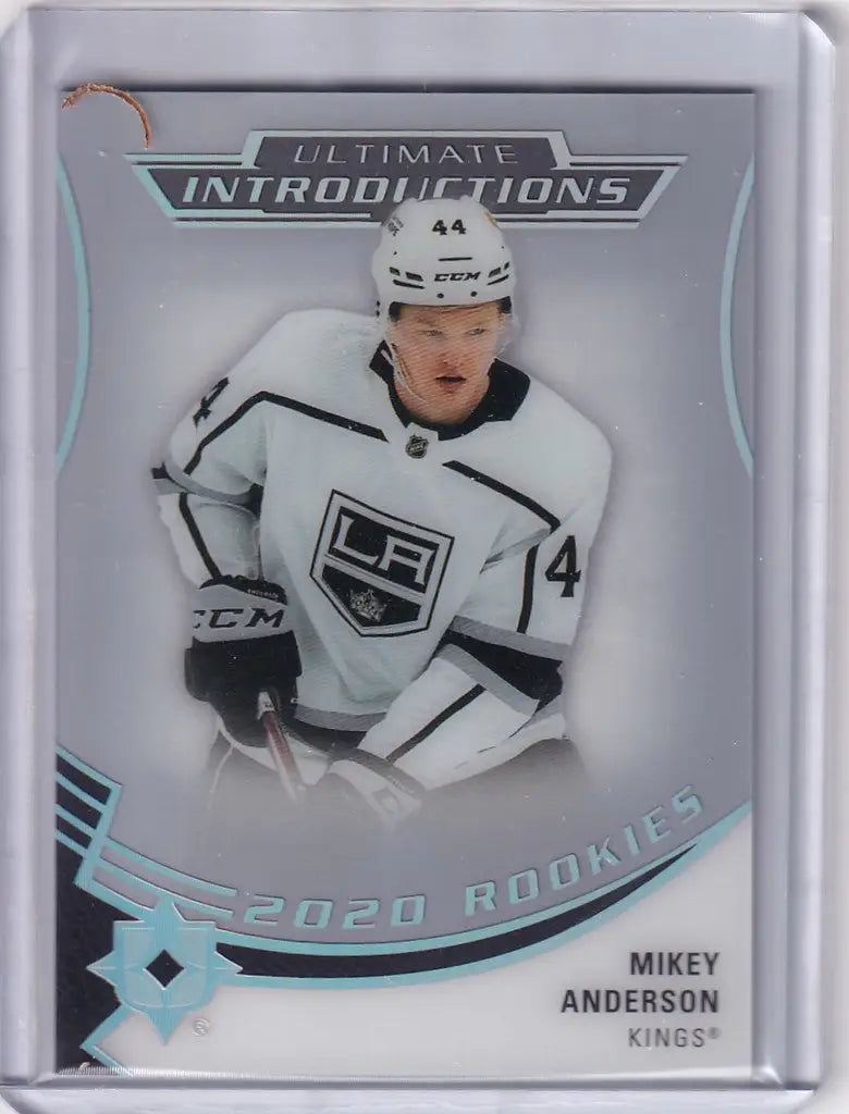 Hockey trading card of Mikey Anderson from 2021-22 Upper Deck Ultimate Introductions