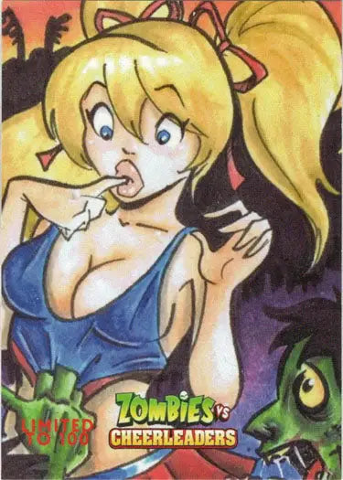 George Webber promo card from 5finity Zombies featuring Zombies vs Cheerleaders scene