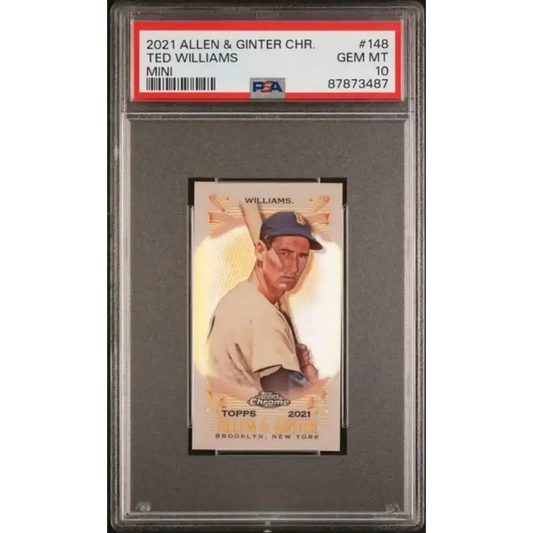 2021 Allen and Ginter Chrome Minis Refractor #148 Ted Williams PSA 10 GEM MINT R - Baseball Card Single