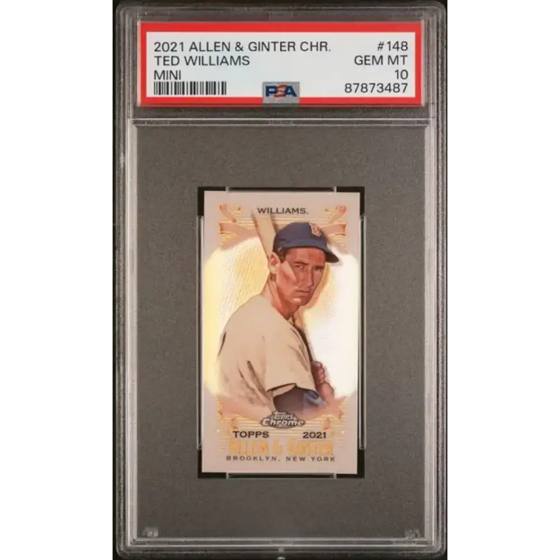 2021 Allen and Ginter Chrome Minis Refractor #148 Ted Williams PSA 10 GEM MINT R - Baseball Card Single