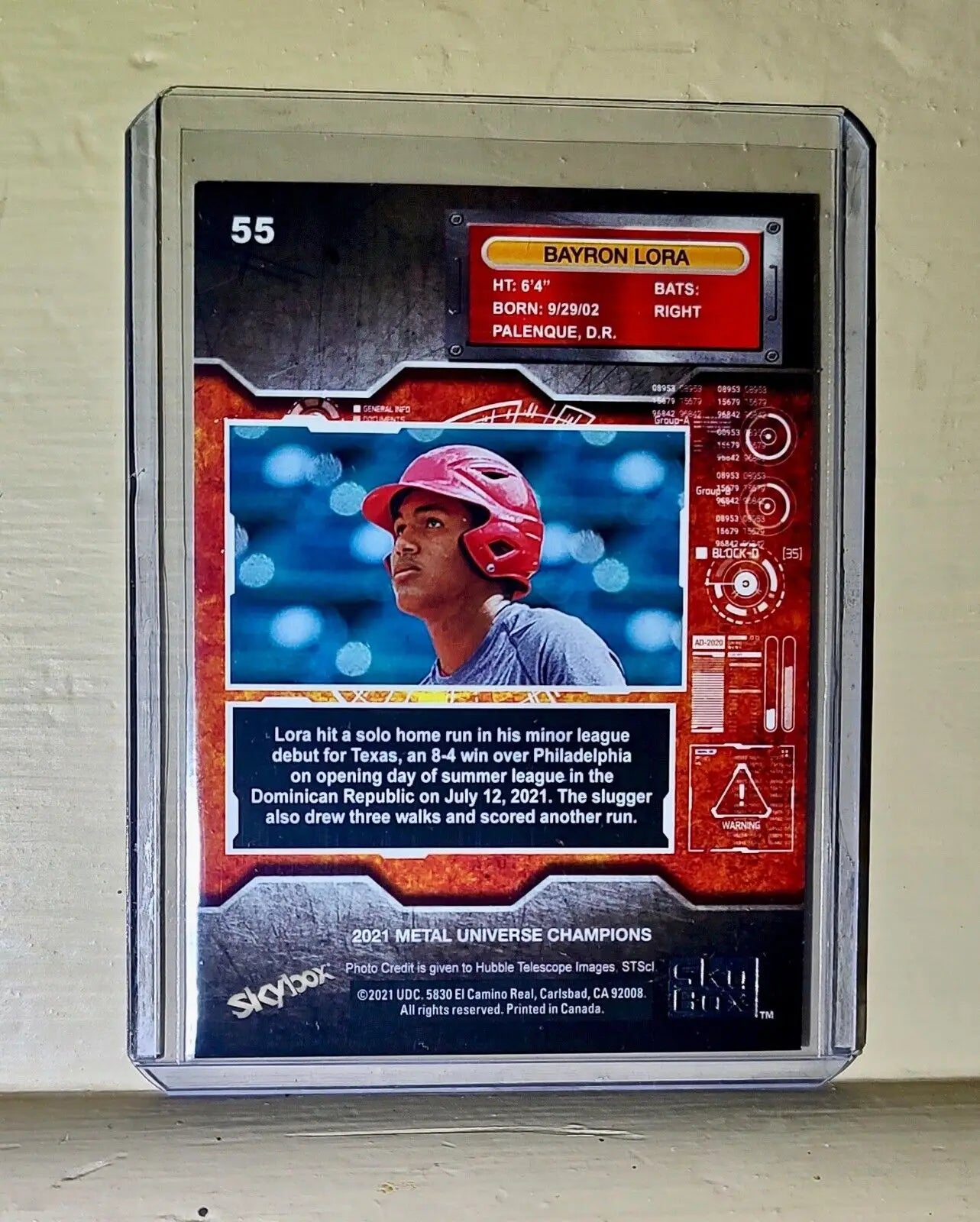 2021 Bayron Lora Skybox Metal Universe Champions #94 Baseball Card - Baseball Card Single