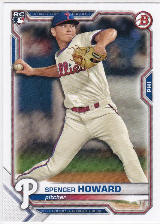 2021 Bowman #16 Spencer Howard RC Rookie Philadelphia Phillies - Baseball Card Single