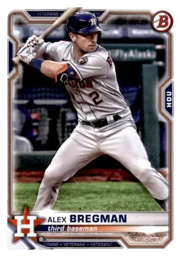 2021 Bowman Alex Bregman baseball card with original gloss, NM-MT Astros ID 46193