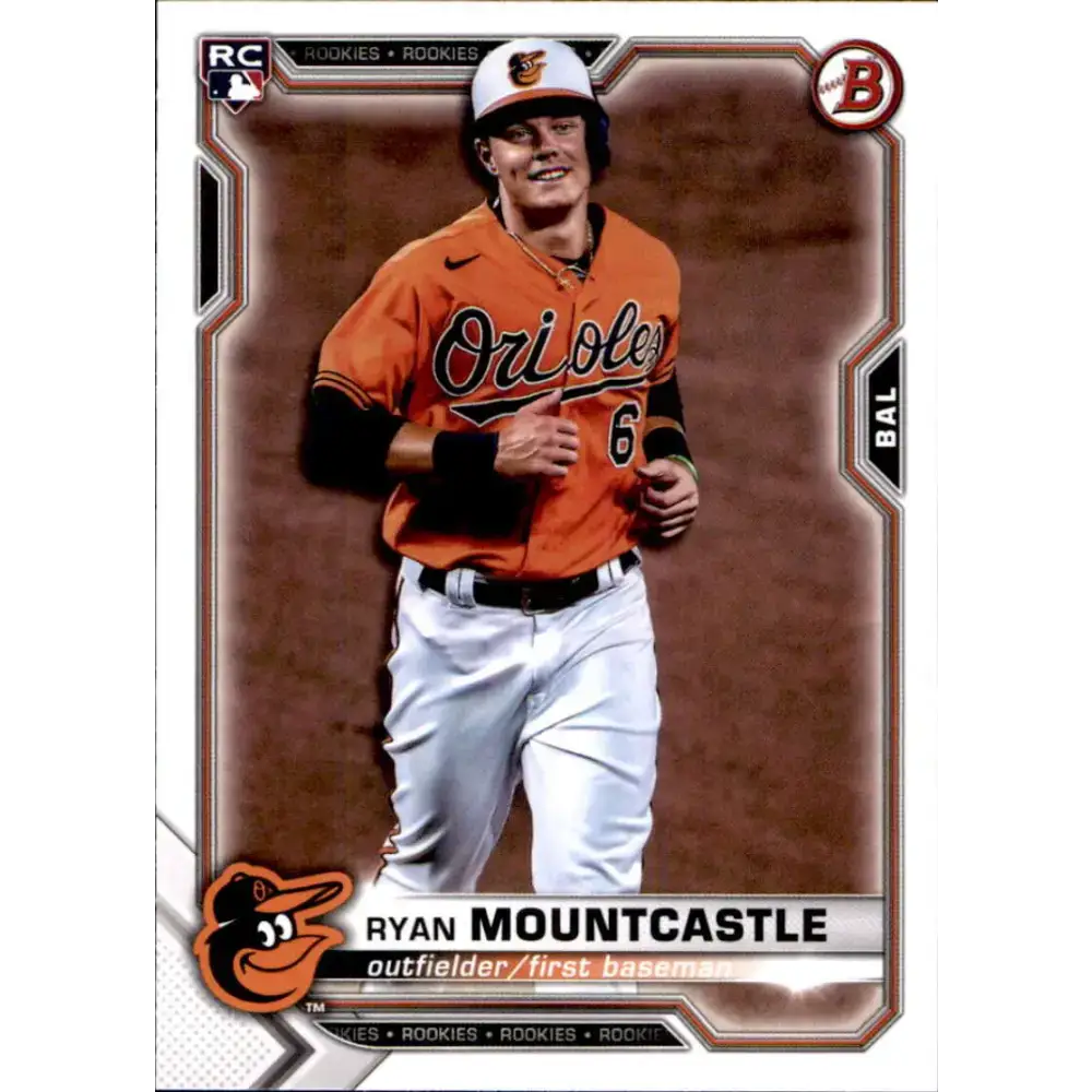 2021 Bowman #41 Ryan Mountcastle NM-MT RC Rookie Baltimore Orioles Baseball Card - Baseball Card Single