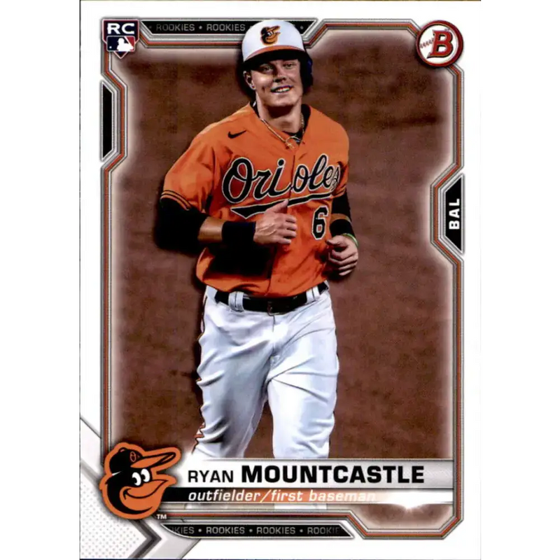 2021 Bowman #41 Ryan Mountcastle NM-MT RC Rookie Baltimore Orioles Baseball Card - Baseball Card Single