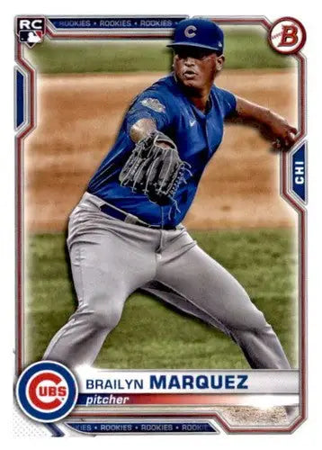 2019 Bowman Brailyn Marquez rookie baseball card featuring original gloss and Cubs ID 46198
