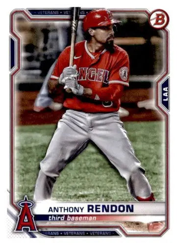 2021 Bowman Anthony Rendon baseball card with original gloss featuring Angels ID 46201