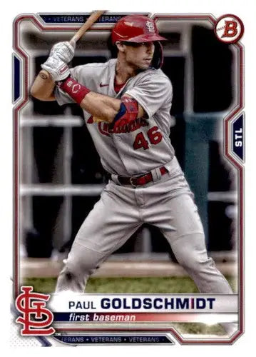 Paul Goldschmidt 2021 Bowman baseball card with original gloss, Cardinals ID 46196