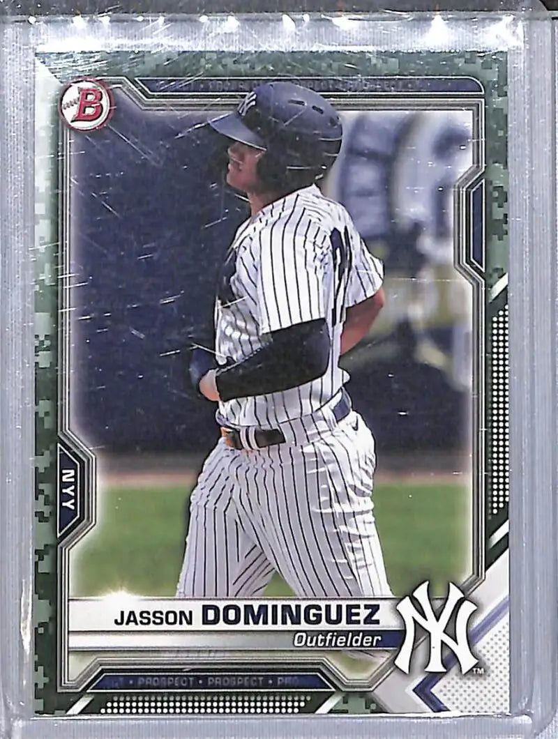 2021 Bowman Camo #BP-13 Jasson Dominguez NM-MT New York Yankees