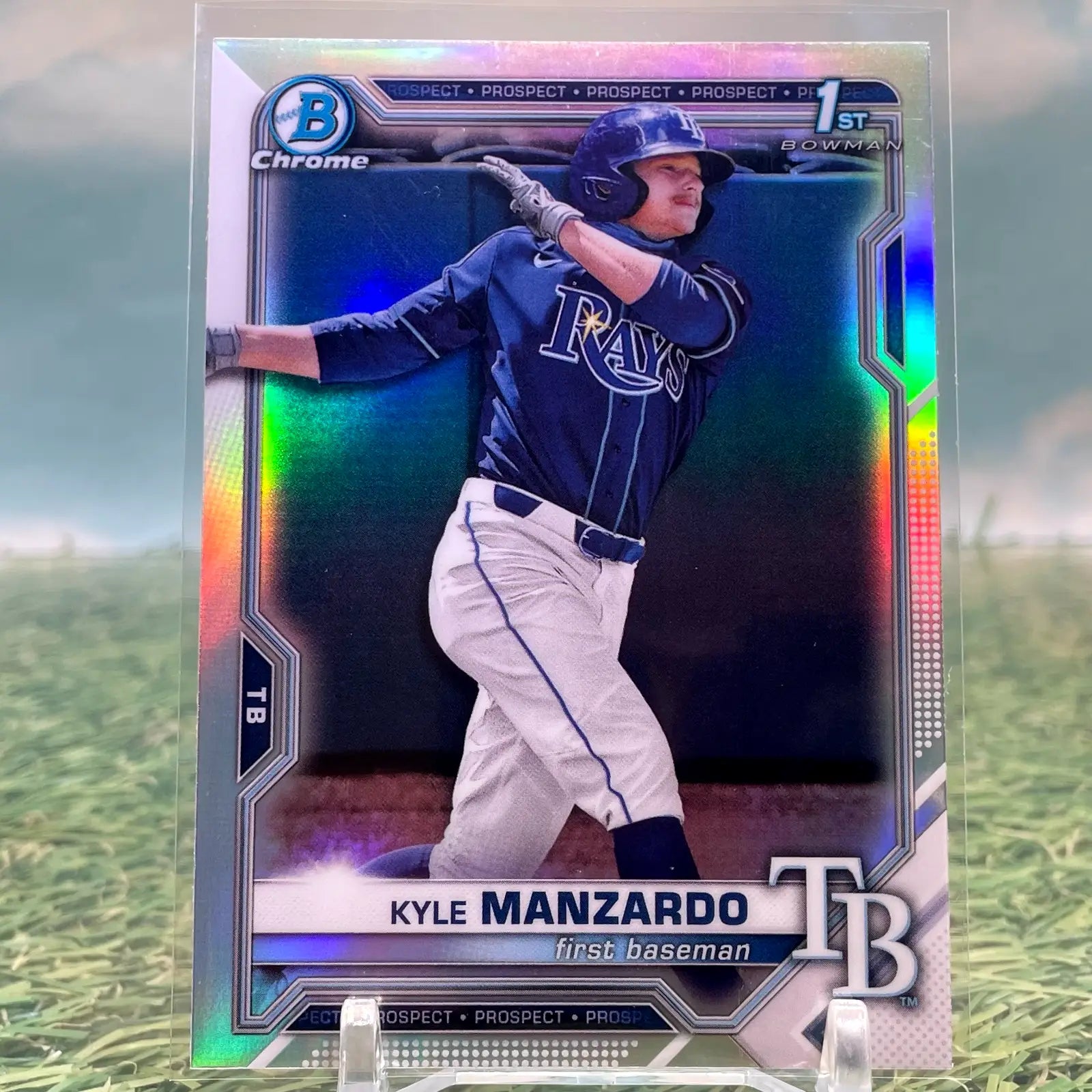 2021 Bowman Chrome 1st Refractor Kyle Manzardo BDC 191 Guardians Rays - Baseball Card Single