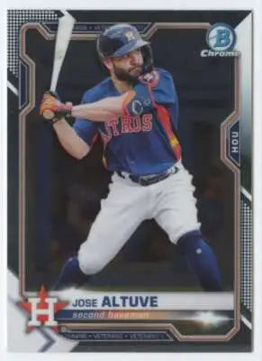 2021 Bowman Chrome Jose Altuve baseball card with original gloss in a NM-MT condition