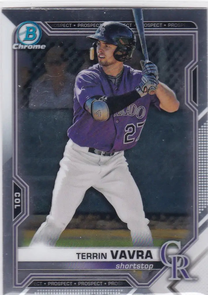 2021 Bowman Chrome #BCP-100 Terrin Vavra Colorado Rockies